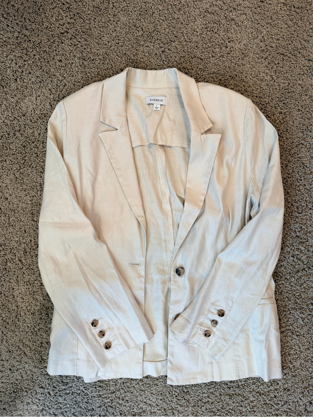 Evereve Oatmeal Linen-Blend Blazer